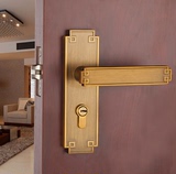 StarMoon中式现代风格仿古铜卧室房门锁 青古铜 现代复古锁