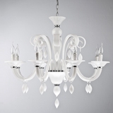 现代欧式吊灯 简欧意大利客厅灯具卧室餐厅灯饰艺术蜡烛玻璃灯白