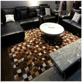 巴西进口皮毛牛皮地毯纯手工高品质可定制卧室客厅书房真皮地毯