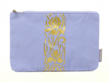日本 L'occitane 欧舒丹帆布款炫紫风情金色印花 化妆包 收纳包