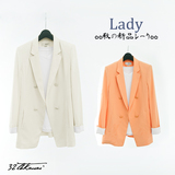 2016秋季新款女装韩国专柜正品通勤修身纯色双排扣长袖西装女H17