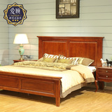 爱顾 美式乡村实木床1.8米双人床简约复古全实木家具婚床送货到家