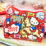 日本限定Hello Kitty红色动物乐园女式短款搭扣钱包皮夹