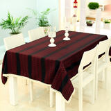 欧式桌布加厚布艺客厅长方形茶几餐桌布婚庆红色桌垫条纹台布定做