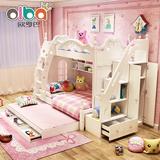 韩式高低床双层床 实木儿童床女孩上下床子母床成人多功能组合床