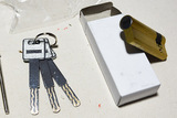 纯铜双叶片超C级单边葫芦头电子指纹IC卡密码感应卡防盗门锁芯