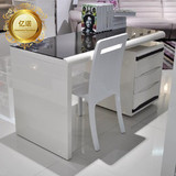 亿诺家具 宜家简约现代 办公桌 白色钢琴烤漆电脑桌 特价组合书桌