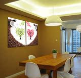 现代简约幸福树咖啡豆装饰画 无框画 餐厅厨房 水晶画墙壁挂画