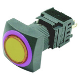 正品韩国凯昆KACON 正方型微型带LED灯自锁交替按钮开关 M16-381