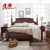 美式床全实木床1.5/1.8米 美式乡村双人床卧室家具新古典定制婚床
