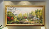 家居手工风景油画欧式客厅有框画壁画别墅玄关壁炉装饰画托马斯