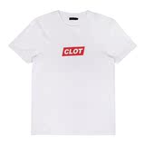 CLOT 陈冠希 16新款BOX Logo 招牌红底白字倾斜盒子印花短袖T恤衫