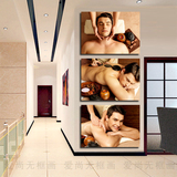 男士按摩理疗 针灸推拿养生馆壁挂画美容院美体spa会所装饰画墙画
