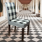 亚麻混纺全包连体椅套餐椅套现代简约方格纯色椅套专业定做紧贴型