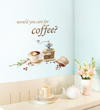 韩国进口咖啡墙贴厨房墙贴餐厅欧式装饰贴纸可移除自粘贴画