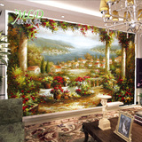 大型无缝壁画墙纸 客厅背景墙壁纸壁画 欧式风景油画墙纸壁画3D