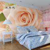 大型无缝壁画卧室床头背景墙壁纸壁画 温馨浪漫 粉色玫瑰墙纸壁画