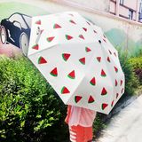 学生创意折叠女太阳伞可爱柠檬西瓜晴雨伞黑胶防晒防紫外线遮阳伞