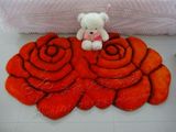正品立体双玫瑰花地毯 卧室客厅茶几垫 3D南韩丝细丝亮丝新房红色