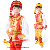 儿童傣族舞蹈演出服装 葫芦丝表演服装 男孩 民族舞蹈服装/舞台装