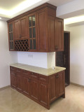 长沙艾雅 定制整体橱柜 欧式 红橡纯实木 L型小厨房灶台装修定做