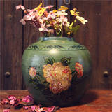 （已出）老物件 清代古董彩绘花卉花瓶花盆花器花瓶摆件 老瓷器