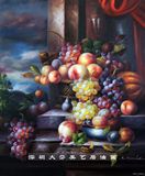 葡萄竖幅 水果油画 纯手绘静物油画 餐厅玄关装饰画挂画壁画MSG39