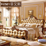 美式乡村实木床 欧式床 双人床古典公主床1.5米高端深色家具