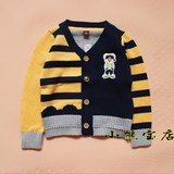 冬季新款韩版小熊男童鸡心领纯棉线毛衣 开衫 线衣 童装