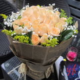 特价香槟玫瑰花杭州鲜花速递同城鲜花预定送女友生日求婚花束送花