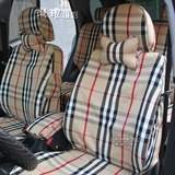格子汽车座套专车专用订做汽车椅套韩国款式狮跑实拍图送头枕