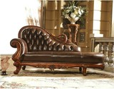 美式客厅家具真皮贵妃椅欧式古典贵妃榻实木躺椅沙发宜家美人椅