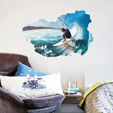 3D立体墙贴 运动冲浪 个性客厅卧室书房装饰贴纸创意宿舍墙贴画
