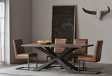北欧 美式乡村法式 实木 复古 铁艺餐桌椅组合 餐厅铁艺餐桌 餐椅