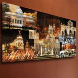 西班牙马德里城市风景欧洲教堂照片无框装饰画客厅沙发背景墙挂画