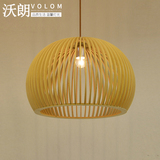 中式木艺吊灯东南亚田园风格餐厅茶室灯具创意个性榻榻米汤姆吊灯