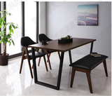 北欧创意原木胡桃木色餐桌1.35 日式白橡木餐桌椅组合实木餐桌