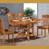餐厅家具 实木橡木餐桌 饭桌 圆桌 西餐餐桌椅组合  包邮