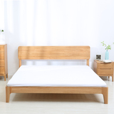 特价现货日式1.8米纯实木白橡木双人床环保卧室家具北欧简约喜屋