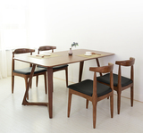 餐桌实木白橡木餐桌Z型腿桌子简约现代宜家艺术创意餐桌定制尺寸