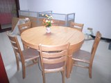 实木餐桌椅组合折叠可伸缩松木圆形餐桌 时尚简约小户型方桌圆桌