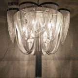 设计师后现代花瓣型流苏铝链吸顶灯奢华创意客厅卧室样板房链条灯