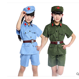 新款儿童演出服小红军八路表演服装少儿合唱服装小军装特价军装短