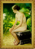 唯美为家美女装饰画酒店有框画裸体美女人物画人体艺术油画 裸女