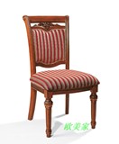 简约欧式餐椅实木复古雕花软包咖啡椅酒店休闲麻将扶手椅子批发价