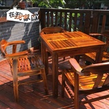 热卖！防腐实木碳化休闲户外家具 茶楼庭院阳台咖啡桌椅组合套件