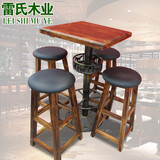 爆款！奶茶店创意桌椅组合 酒吧桌椅实木 喝茶咖啡店休闲桌椅套件