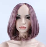 假发女 短发 Bobo头 香芋紫色 短头套 时尚彩色假发 动漫 Cos假发