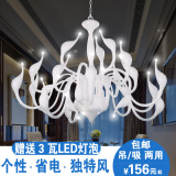 白色现代简约欧式创意个性艺术天鹅灯客厅餐厅卧室吊灯酒店工程灯