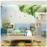 大型环保壁画卧室客厅儿童房梦幻卡通绿色背景墙纸壁纸2013
